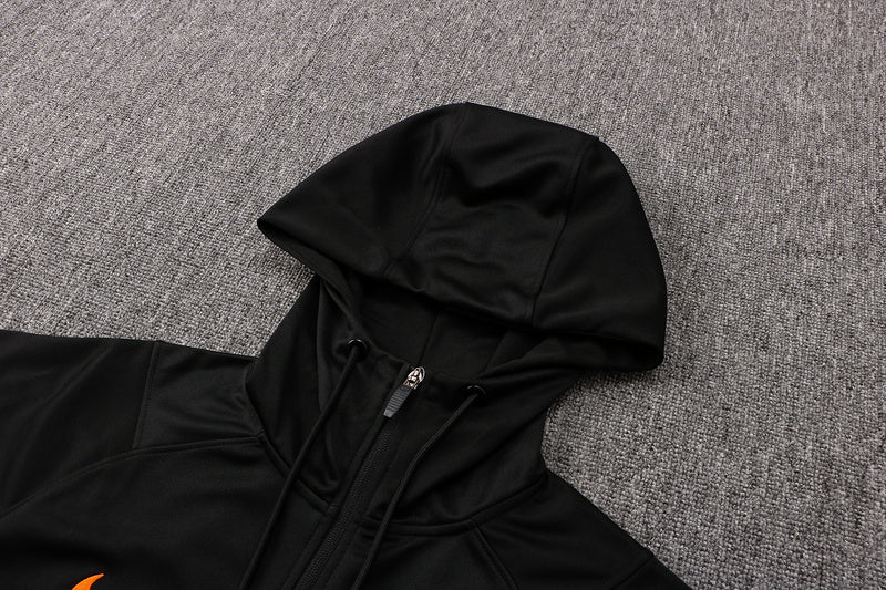 KIT PASSEIO COM CAPUZ - CHELSEA - PRETO E LARANJA