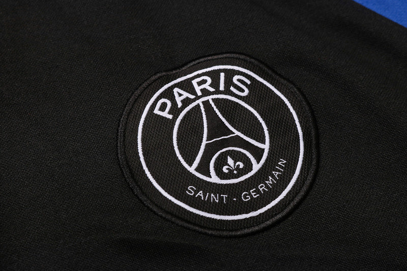 KIT PASSEIO COM CAPUZ - PARIS SAINT GERMAIN (PSG) - PRETO, VERMELHO E AZUL