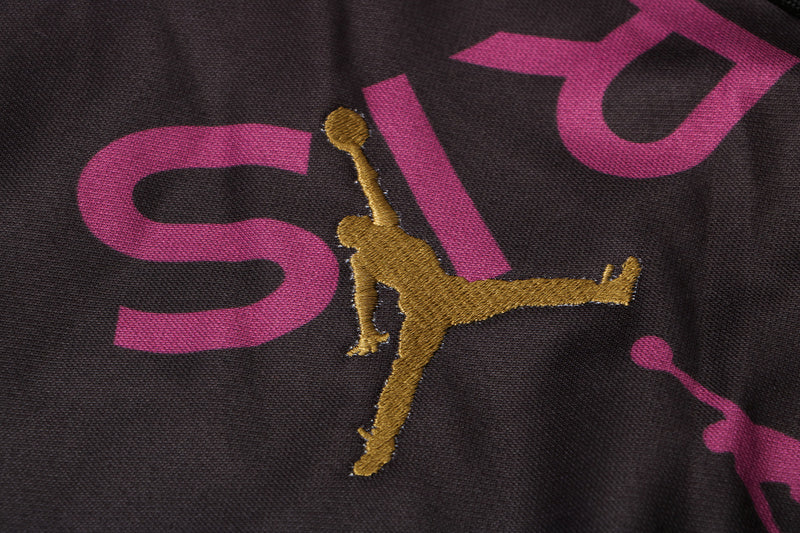 KIT PASSEIO COM CAPUZ - PARIS SAINT GERMAIN (PSG) - PRETO E ROXO