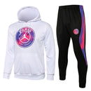 KIT MOLETOM - PARIS SAINT GERMAIN (PSG) - BRANCO COM SÍMBOLO ROXO E ROSA