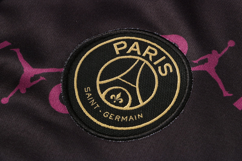 KIT PASSEIO COM CAPUZ - PARIS SAINT GERMAIN (PSG) - PRETO E ROXO