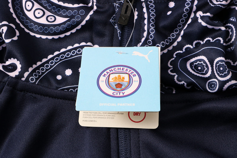 KIT PASSEIO COM CAPUZ - MANCHESTER CITY - AZUL ESCURO
