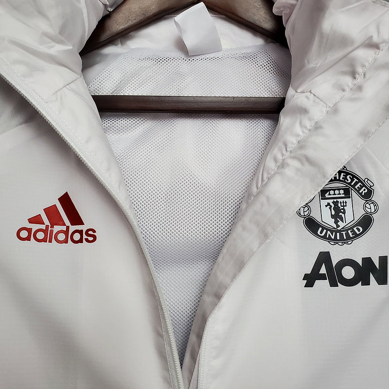 CORTA VENTO - MANCHESTER UNITED- BRANCO, PRETO E VERMELHO