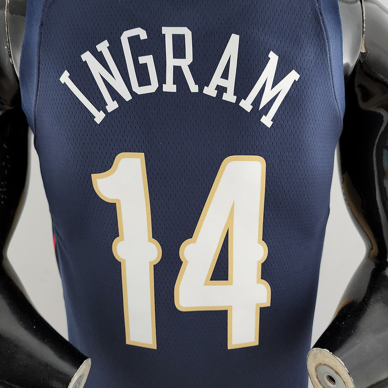 CAMISA NEW ORLEANS PELICANS - AZUL COM NIKE BRILHANTE - ICON EDITION 75TH ANNIVERSARY - 2021/ 2022