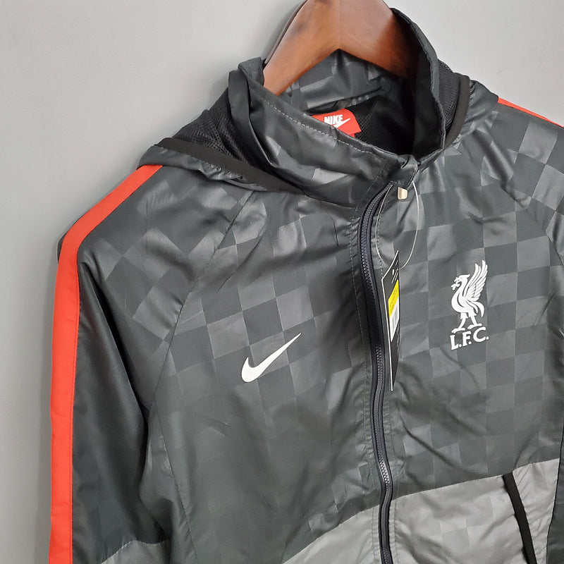 CORTA VENTO - LIVERPOOL- PRETO, CINZA E VERMELHO