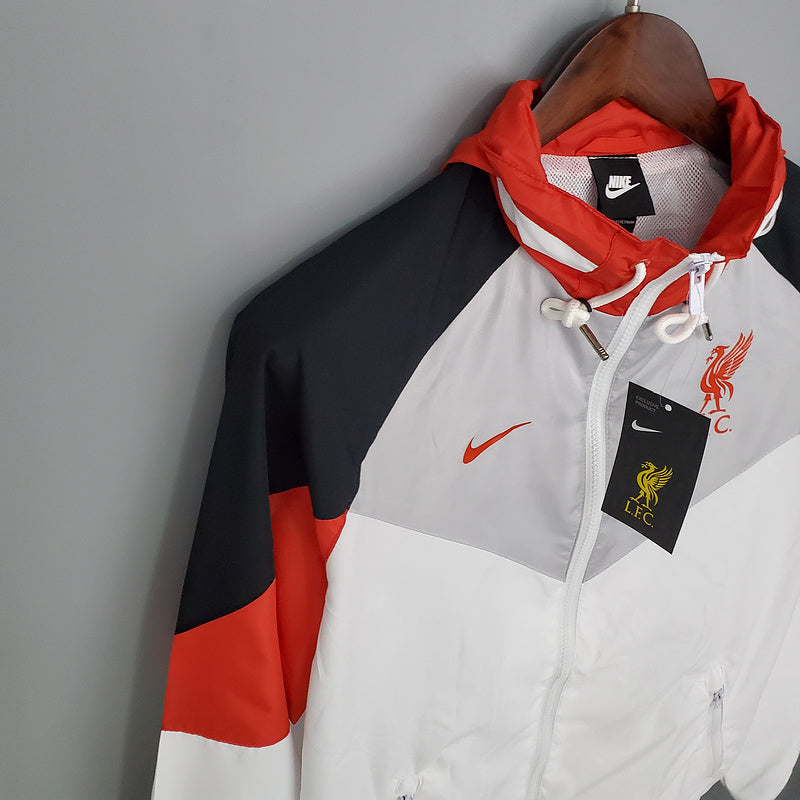 CORTA VENTO - LIVERPOOL- BRANCO, PRETO E VERMELHO