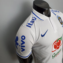 Carregar imagem no visualizador da galeria, CAMISA BRASIL - BRANCA - PÓLO - TORCEDOR - 21/22
