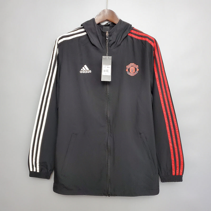 CORTA VENTO - MANCHESTER UNITED- PRETO, VERMELHO E BRANCO