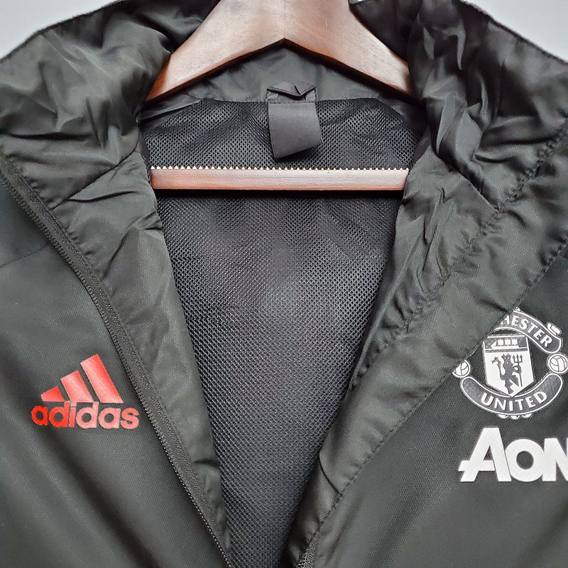 CORTA VENTO - MANCHESTER UNITED- PRETO, BRANCO E VERMELHO