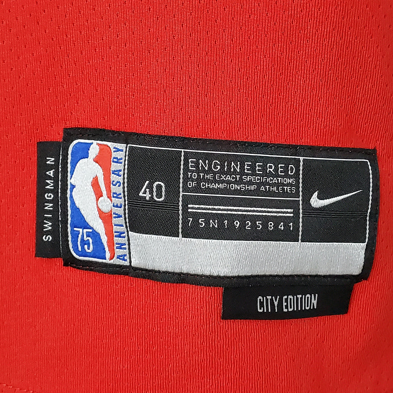 CAMISA CHICAGO BULLS - VERMELHA COM NIKE BRILHANTE - CITY EDITION 75TH ANNIVERSARY - 2022