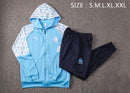 KIT PASSEIO COM CAPUZ - OLYMPIQUE DE MARSEILLE - AZUL E BRANCO