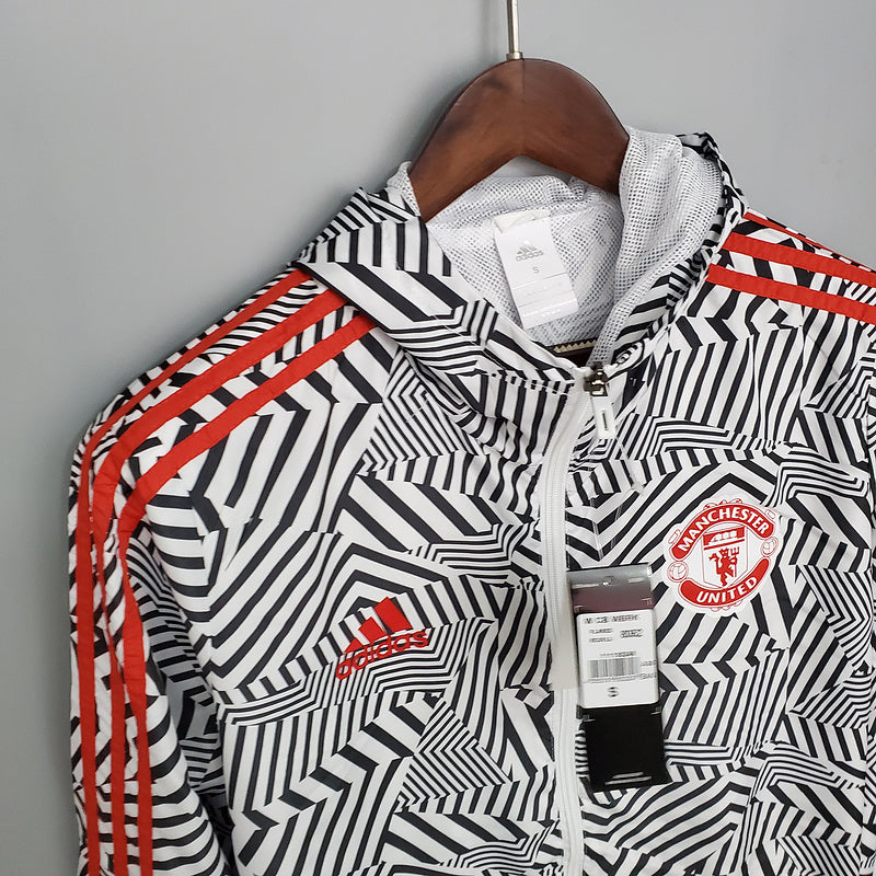 CORTA VENTO - MANCHESTER UNITED- PRETO, BRANCO E VERMELHO