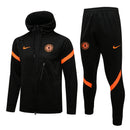 KIT PASSEIO COM CAPUZ - CHELSEA - PRETO E LARANJA