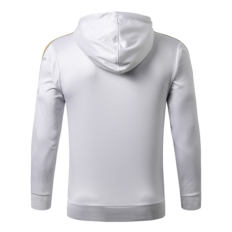 KIT PASSEIO COM CAPUZ - REAL MADRID - BRANCO, PRETO E DOURADO