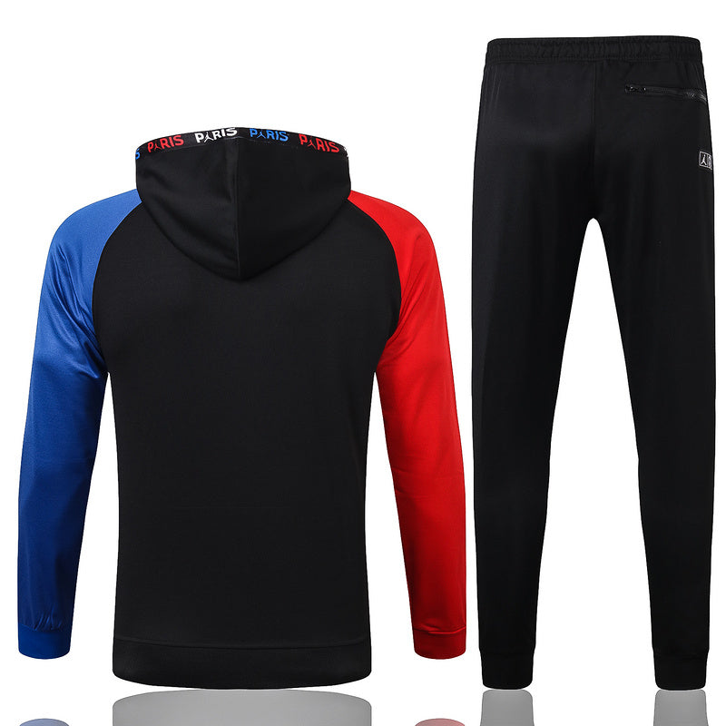 KIT PASSEIO COM CAPUZ - PARIS SAINT GERMAIN (PSG) - PRETO, VERMELHO E AZUL