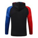 KIT PASSEIO COM CAPUZ - PARIS SAINT GERMAIN (PSG) - PRETO, VERMELHO E AZUL