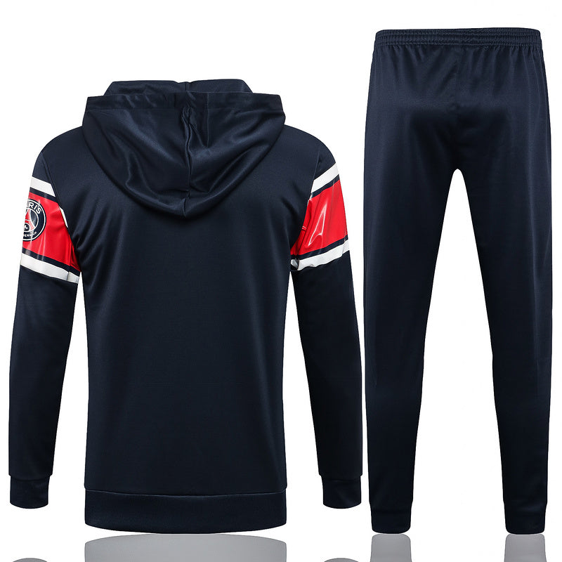 KIT PASSEIO COM CAPUZ - PARIS SAINT GERMAIN (PSG) - AZUL, BRANCO E VERMELHO