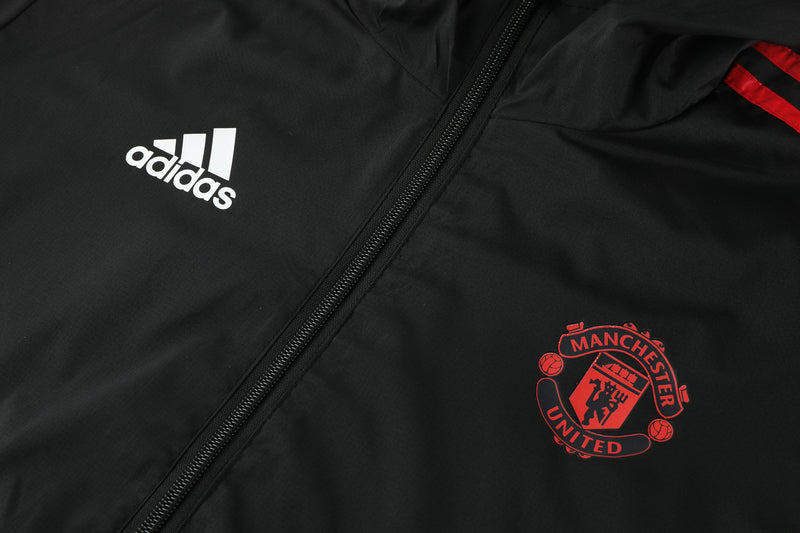 CORTA VENTO - MANCHESTER UNITED - PRETO E VERMELHO