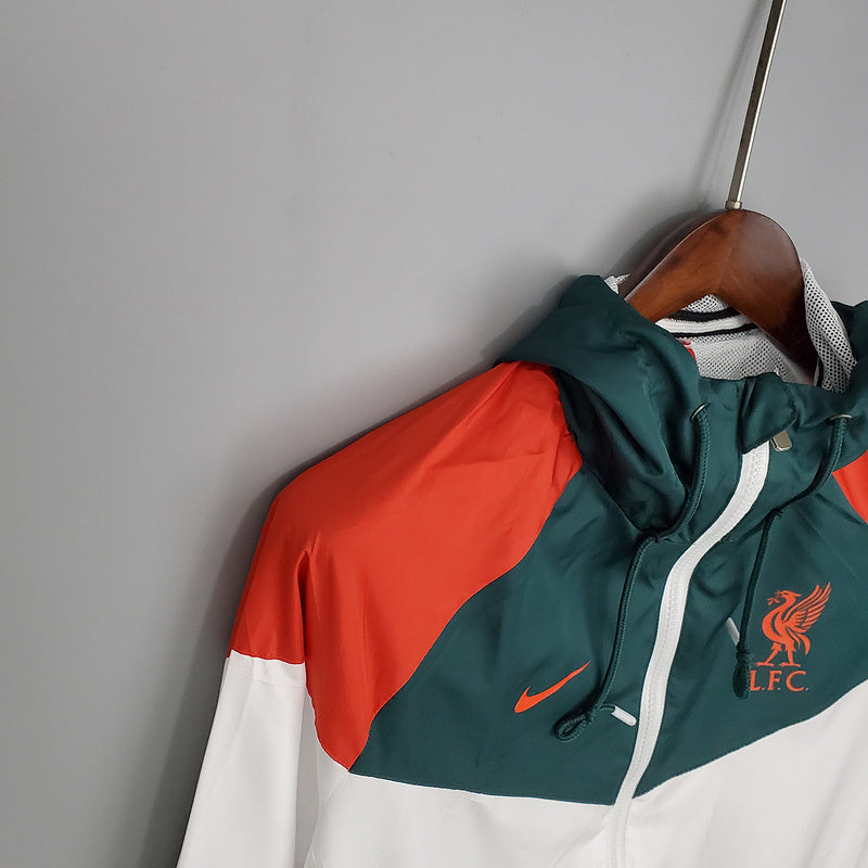 CORTA VENTO - LIVERPOOL - BRANCO, CINZA ESVERDEADO E VERMELHO
