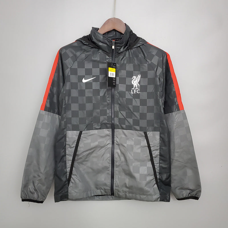 CORTA VENTO - LIVERPOOL- PRETO, CINZA E VERMELHO