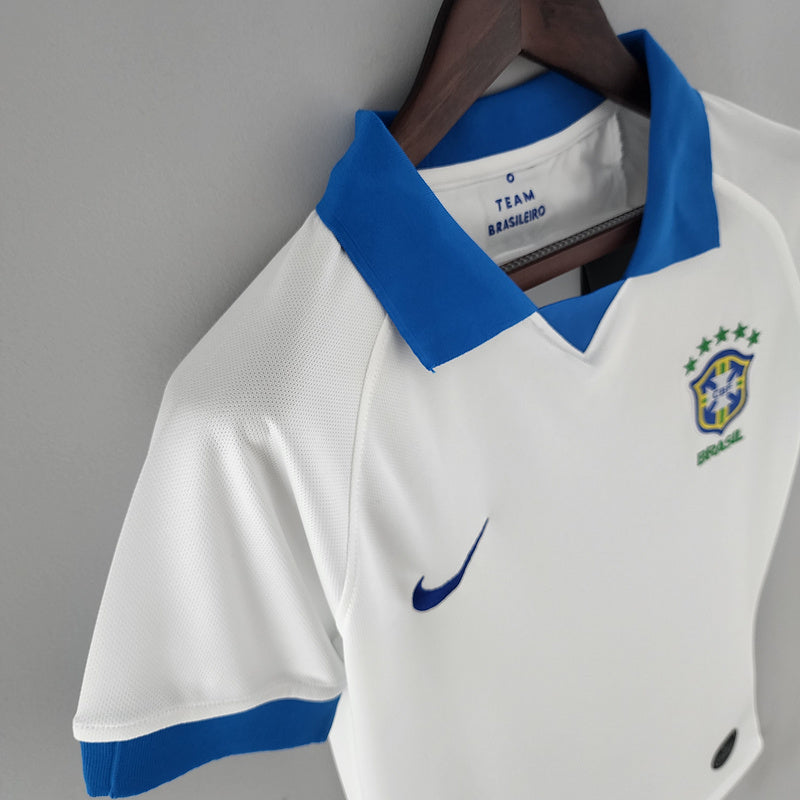 CAMISA  BRASIL - BRANCA COM AZUL - FEMININO - 2019