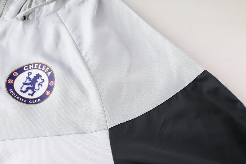 CORTA VENTO - CHELSEA - CINZA E BRANCO