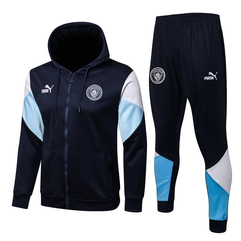 KIT MOLETOM - MANCHESTER CITY - PRETO E AZUL