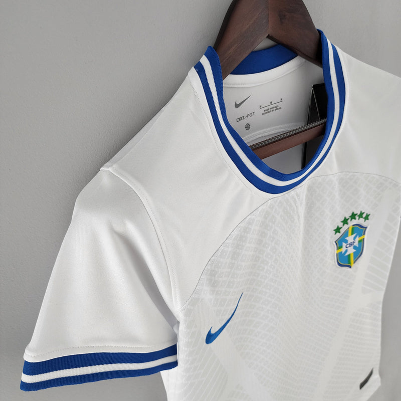 CAMISA BRASIL - CONCEITO - BRANCA COM AZUL - FEMININO - 22/23
