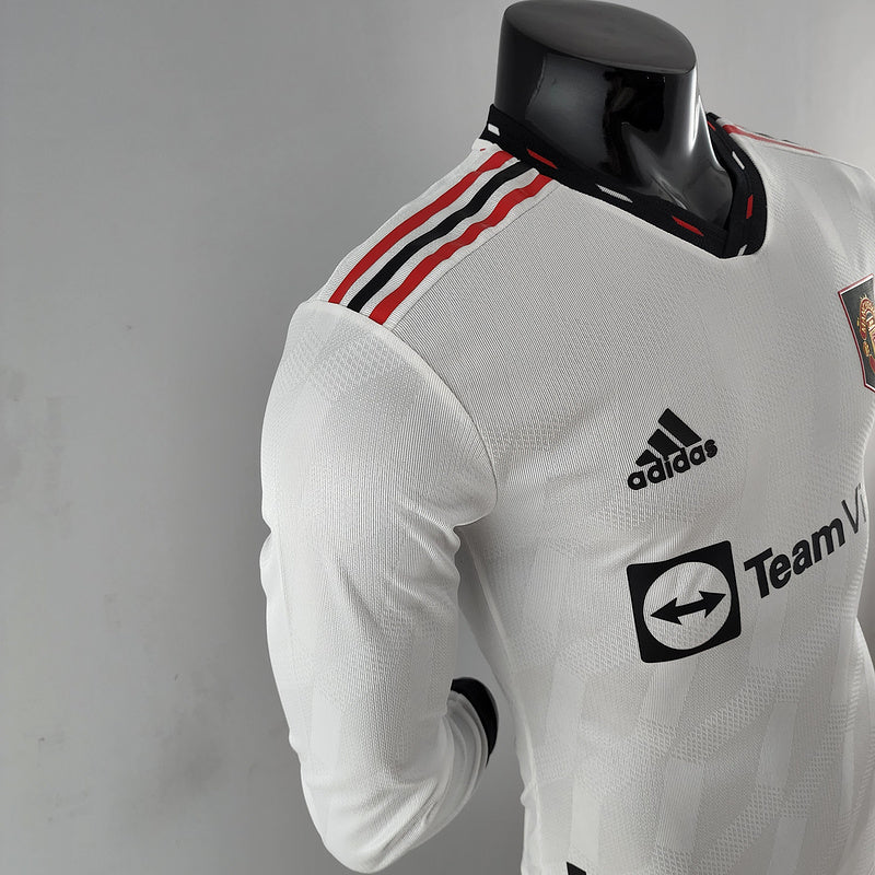 CAMISA MANCHESTER UNITED - MANGA LONGA -  FORA/ AWAY - JOGADOR 22/ 23