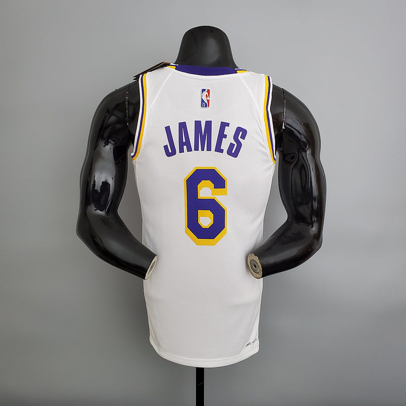 CAMISA LAKERS - BRANCA COM NIKE BRILHANTE - 75TH ANNIVERSARY - ICON EDITION - 2021/ 2022