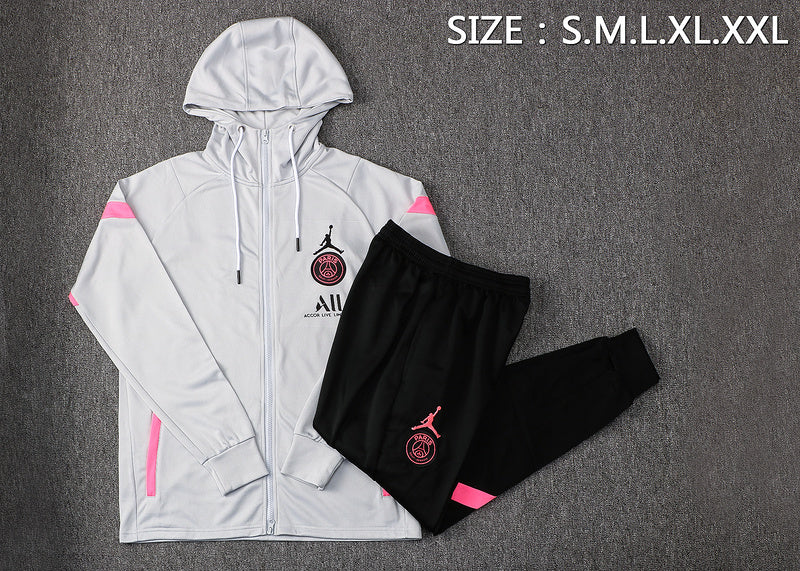 KIT PASSEIO COM CAPUZ - PARIS SAINT GERMAIN (PSG) - BRANCO E ROSA