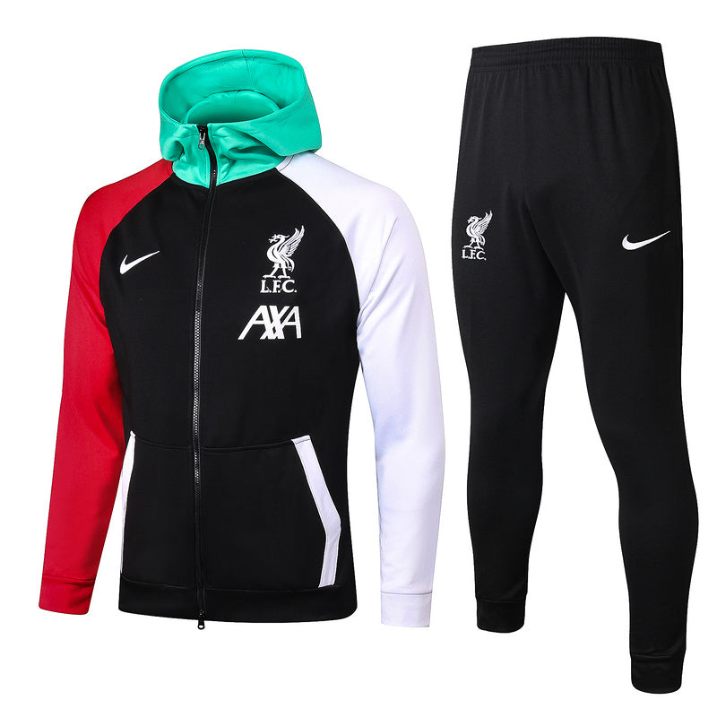 KIT PASSEIO COM CAPUZ - LIVERPOOL - PRETO, VERMELHO, VERDE E BRANCO