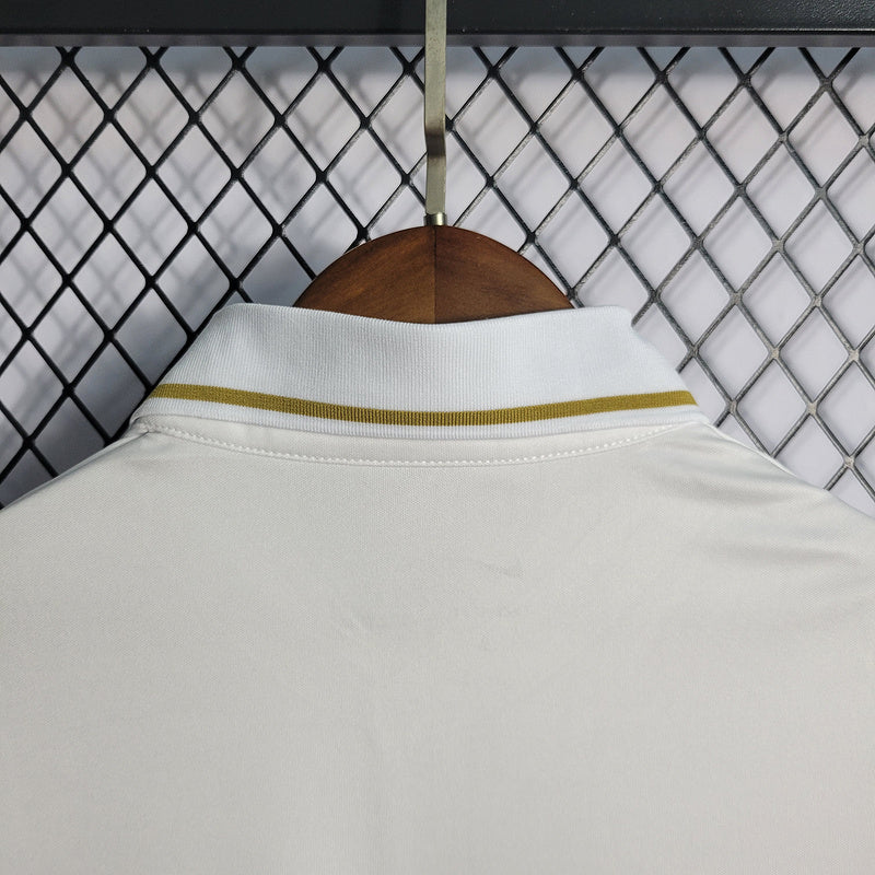 CAMISA  BRASIL - PÓLO -  BRANCA COM ESCUDO DOURADO - CBF - FEMININO - 22/ 23