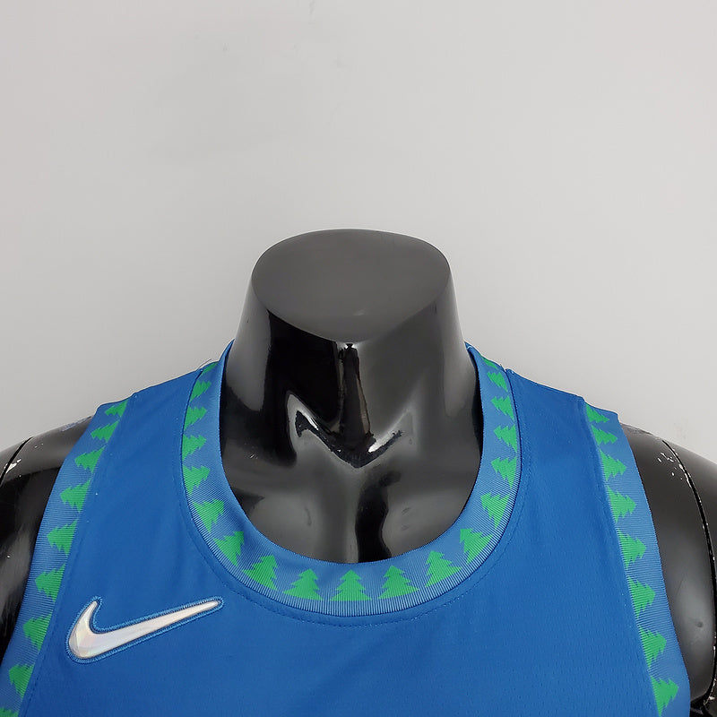 CAMISA MINNESOTA TIMBERWOLVES - AZUL COM NIKE BRILHANTE - CITY EDITION 75TH ANNIVERSARY - 2022