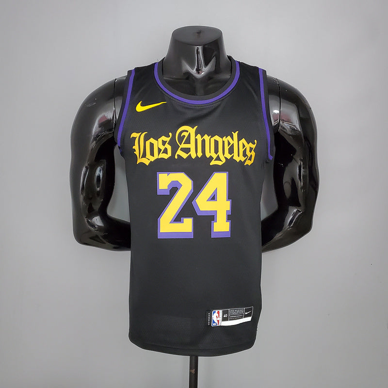 CAMISA LOS ANGELES LAKERS - PRETO E AMARELO  - #24 BRYANT