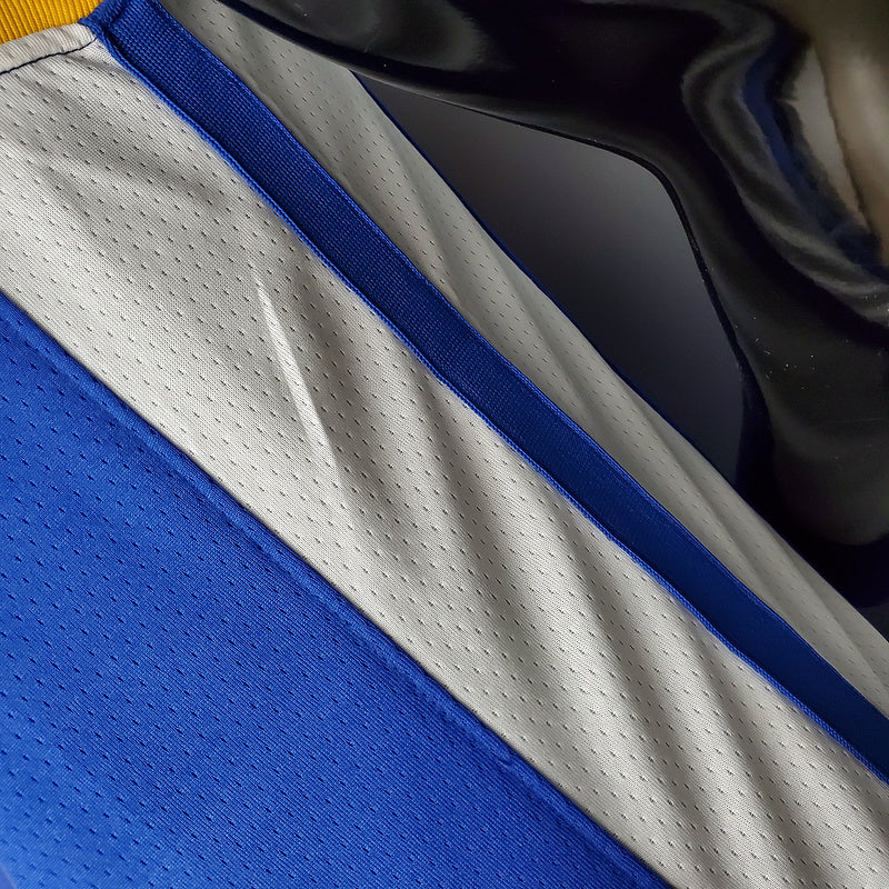 CAMISA GOLDEN STATE WARRIORS - QUBRA DE RECORDE STEPHEN CURRY 2974 VEZES DE 3 - AZUL COM NIKE BRILHANTE - ICON EDITION 75TH ANNIVERSARY - 2021/ 2022