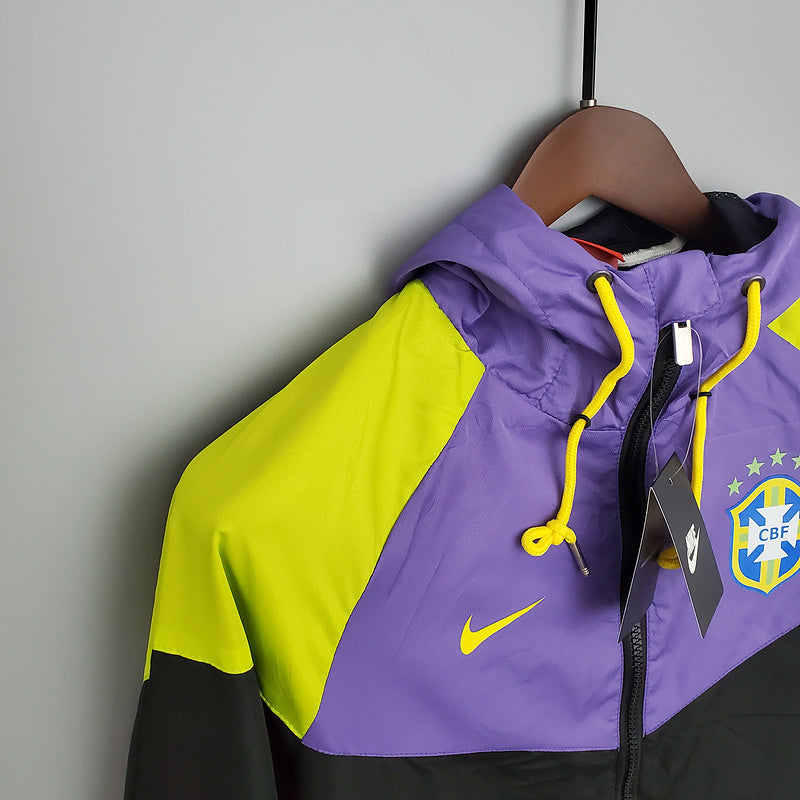 CORTA VENTO - BRASIL - PRETO, ROXO E AMARELO