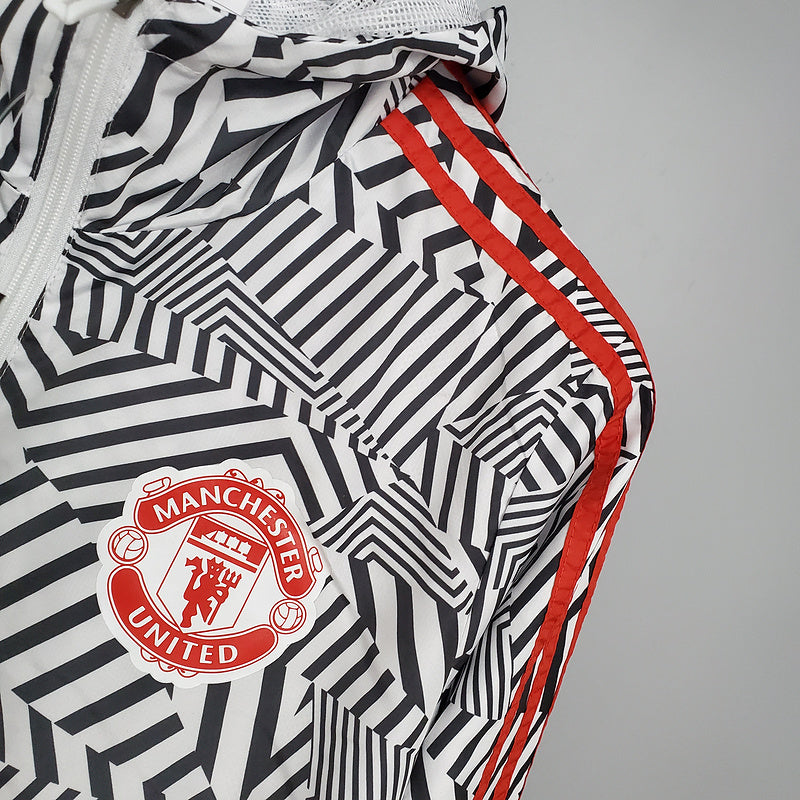 CORTA VENTO - MANCHESTER UNITED- PRETO, BRANCO E VERMELHO