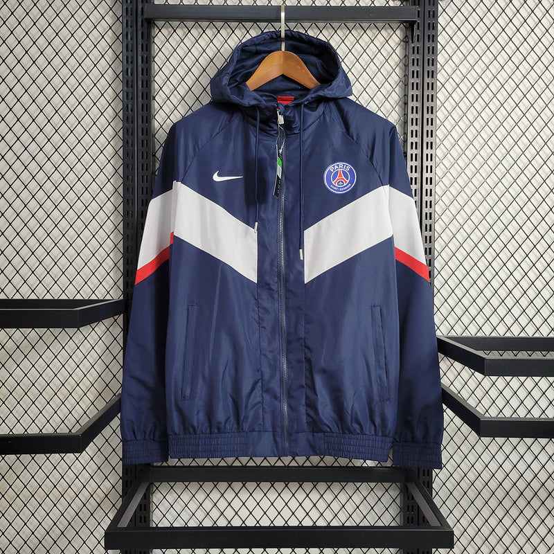 CORTA VENTO - PSG - AZUL ESCURO E BRANCO