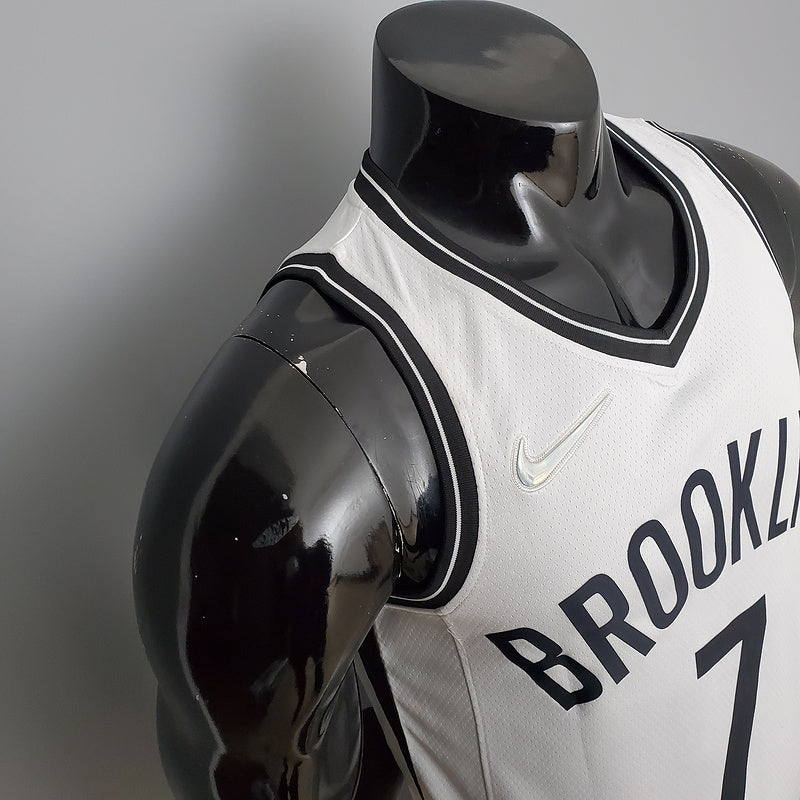 CAMISA BROOKLYN NETS - ICON EDITION 75TH ANNIVERSARY - NIKE BRILHANTE - BRANCA - 2021/ 2022