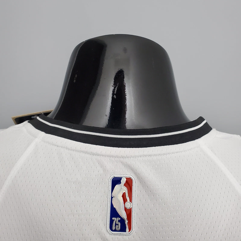 CAMISA BROOKLYN NETS - ICON EDITION 75TH ANNIVERSARY - NIKE BRILHANTE - BRANCA - 2021/ 2022
