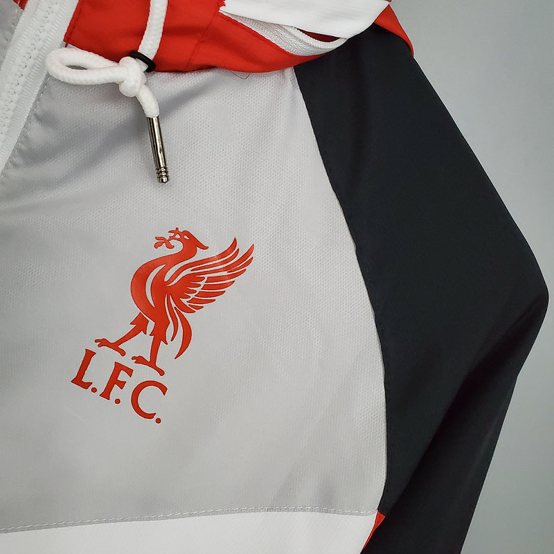 CORTA VENTO - LIVERPOOL- BRANCO, PRETO E VERMELHO