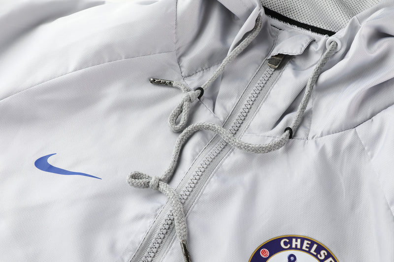 CORTA VENTO - CHELSEA - CINZA E BRANCO