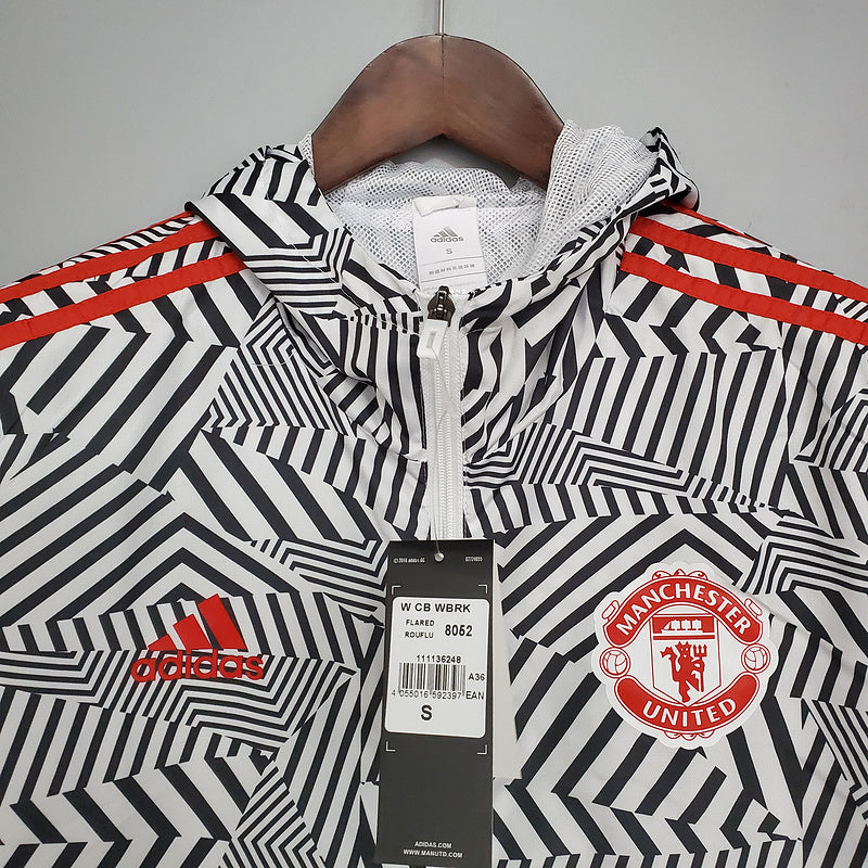 CORTA VENTO - MANCHESTER UNITED- PRETO, BRANCO E VERMELHO