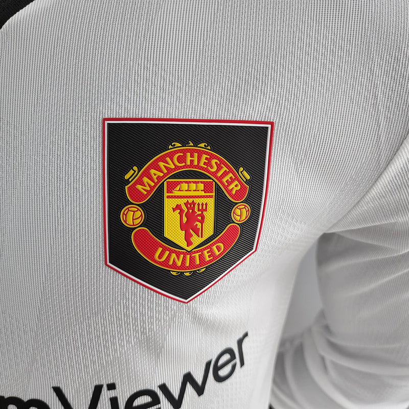 CAMISA MANCHESTER UNITED - MANGA LONGA -  FORA/ AWAY - JOGADOR 22/ 23