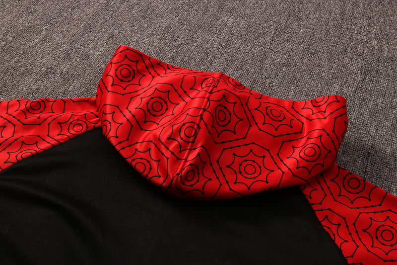 KIT PASSEIO COM CAPUZ - MILAN - VERMELHO E PRETO