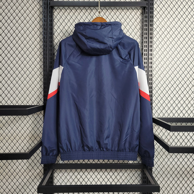 CORTA VENTO - PSG - AZUL ESCURO E BRANCO