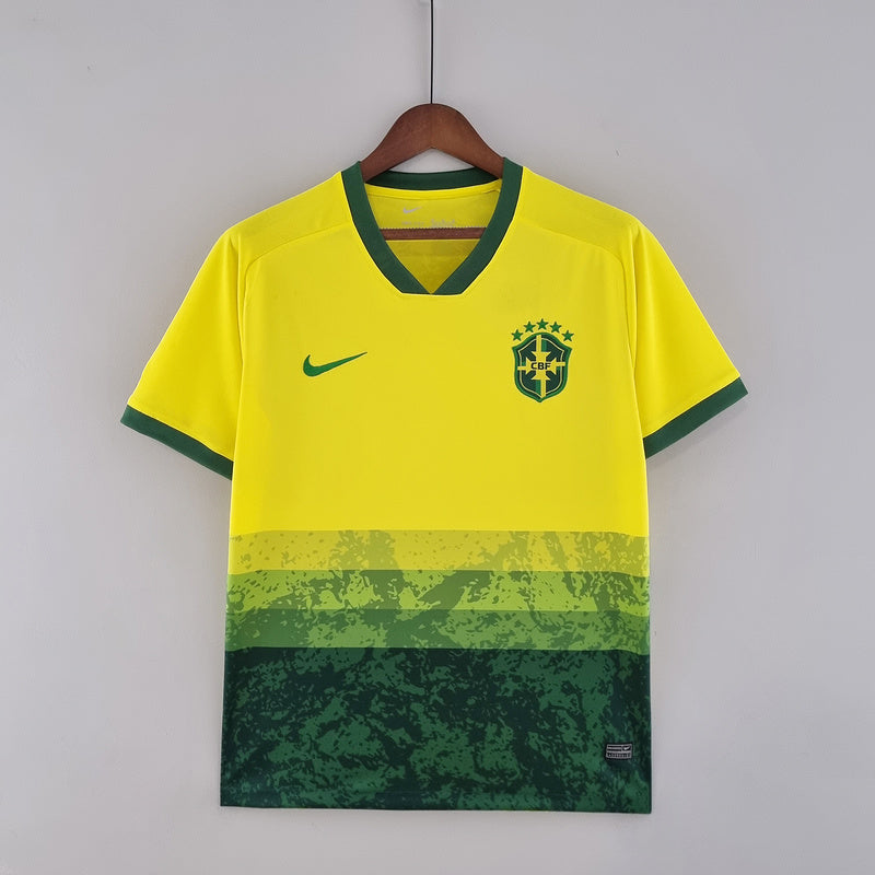 CAMISA BRASIL - CONCEITO AMARELA COM VERDE - TORCEDOR - 22/ 23