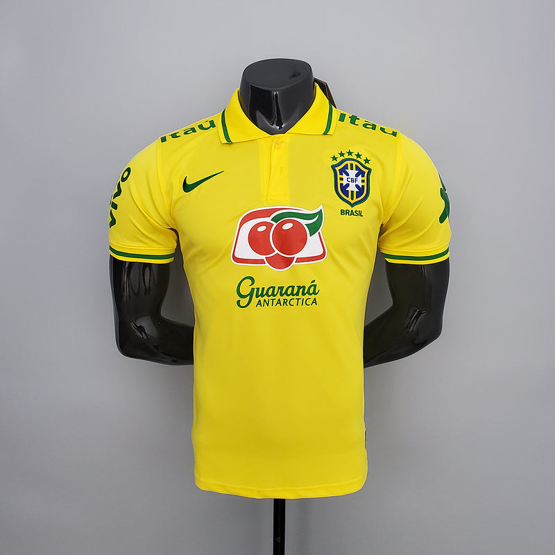 Camisa Polo Brasil Liga Retrô Feminina Amarela no Shoptime