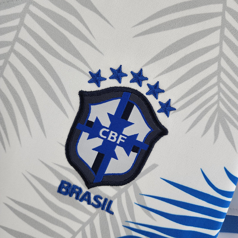 CAMISA BRASIL - CONCEITO - BRANCA COM AZUL - FEMININO - 22/ 23